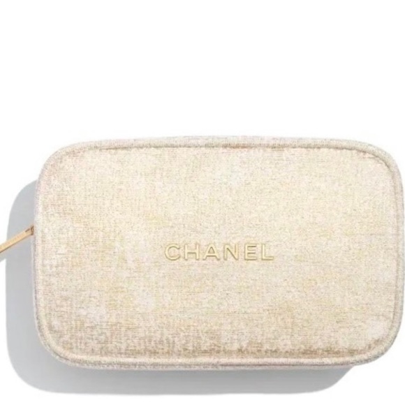 Authentic Chanel 2023 Cosmetic Bag White Gold - Picture 2 of 5